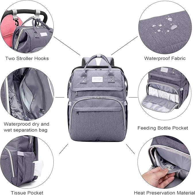 Mochila Cuna Portatil Bebe con Cambiador Bebe Portatil