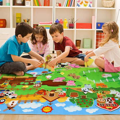 Tablero de Granja en Fieltro para Niños – Juguete Educativo Interactivo