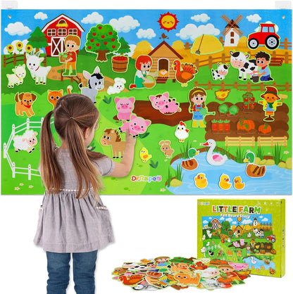 Tablero de Granja en Fieltro para Niños – Juguete Educativo Interactivo