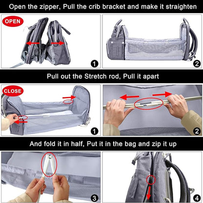 Mochila Cuna Portatil Bebe con Cambiador Bebe Portatil