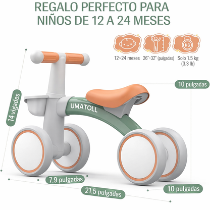 Bicicleta Deslizante Bebé 0-24 Meses Anticaídas con Cesta